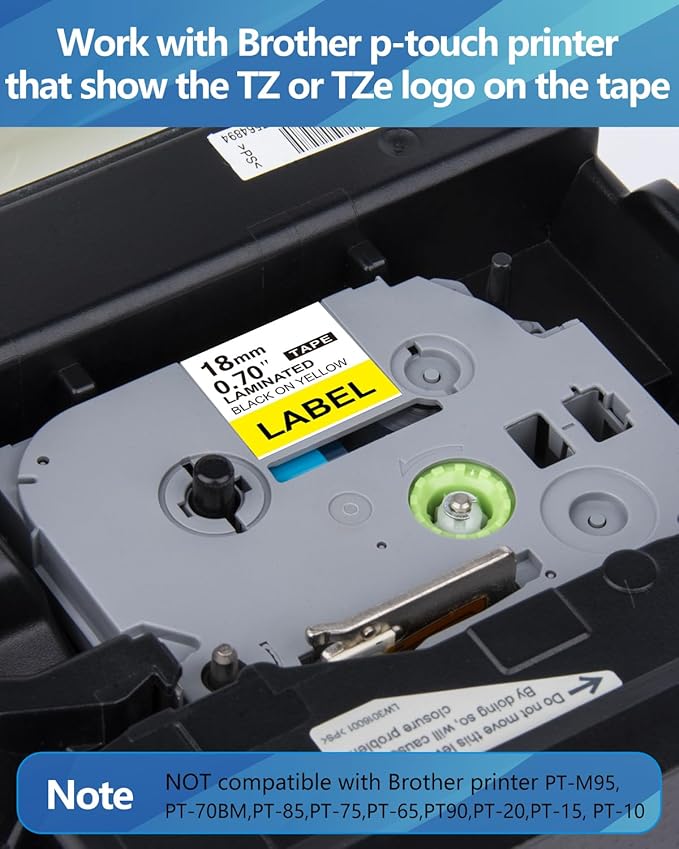 Weemay Compatible 3 Pack TZe-641 Replacement for Brother P-Touch Label Tape 18mm 0.7 Black on Yellow 3/4 TZe TZ Tape TZ-641 TZ641 TZe641 for PT-D400AD PT-D610BT PT-D600 PT-D410 Printer, 0.7" x 26.2'