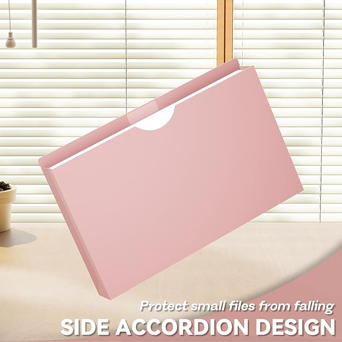 Plastic 2 Inch Manila File Jackets,Legal Size,12 Pack Manilla Pocket Folders,Expandable File Jackets for Document,Expansion Pocket,Straight Cut Tab,Poly Project File Jacket,Pastel Color