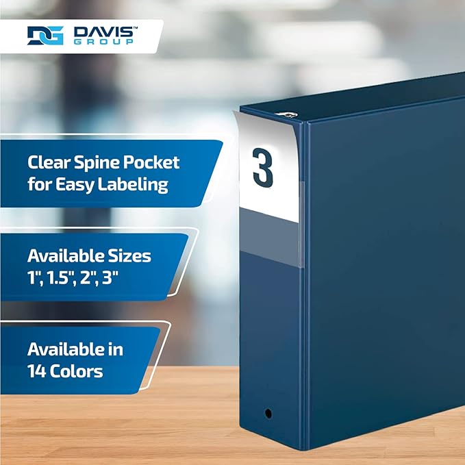 Premium Economy 6-Pack 3-Ring Binders for School or Office, D-Ring Binders, 3 Inch, Navy Blue