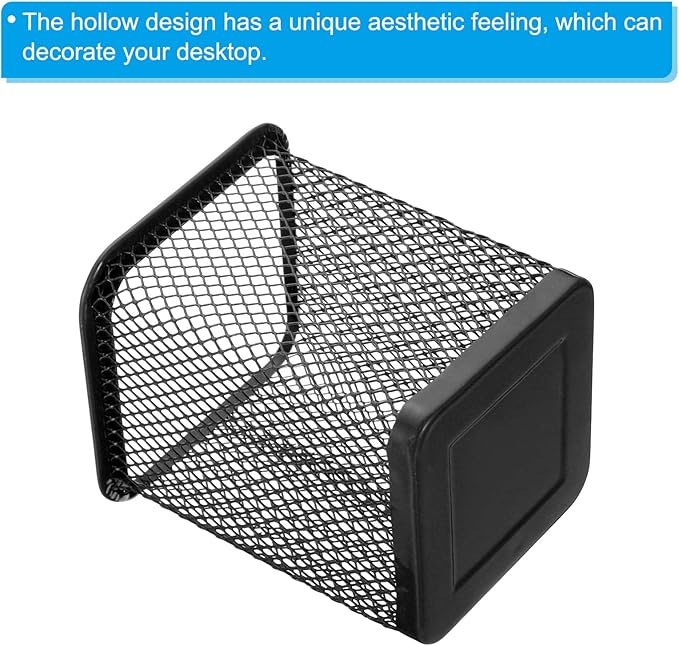 PATIKIL Mesh Pen Holder, Pencil Holder Pencil Basket Pen Cup Locker Organizer Square Makeup Brush Holder for Desk Accessories, Black