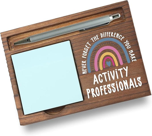 Activity Professionals Gifts Sticky Note Holder, Thank You Gift for Recreation Therapist Senior Activity Director Long-Term Care Staff, Activity Professionals Week Graduation PB045