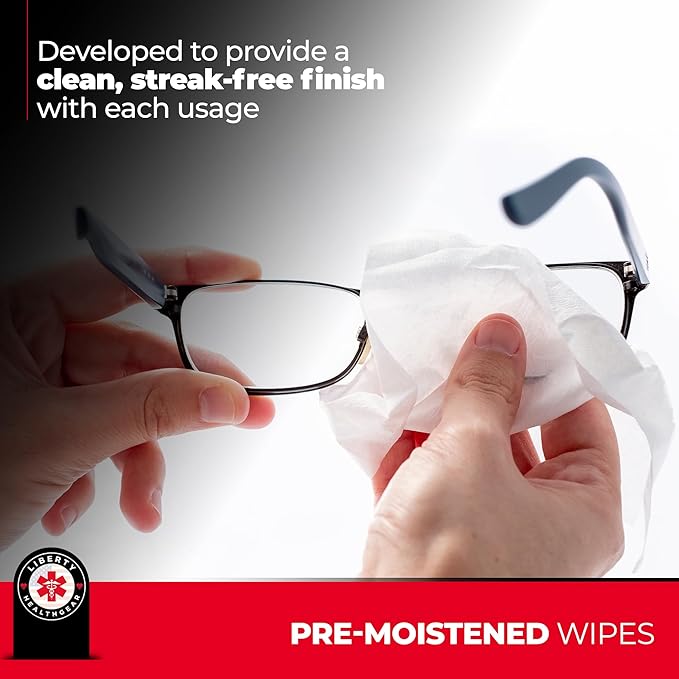 400 Eyeglass Cleaning Wipes + Microfiber Cloth for Eyeglasses & Lens Cleaner | Pre-Moistened, Individually Wrapped, Less Alcohol Formula | Lens Wipes for Eyeglasses, Eye Glasses, Lenses & Screen