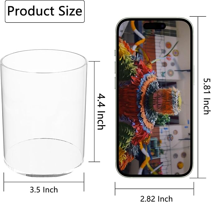 Clear Acrylic Pen Holder Round Shape, Desktop Pencil Cup Holder, Countertop Stationery Organizer for Office Desk Accessory
