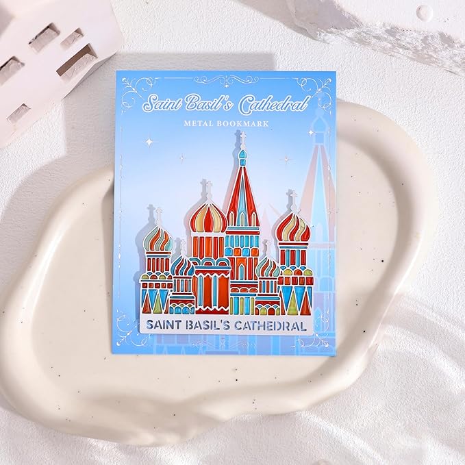 Metal Bookmarks with Transparent Design - Saint Basil's Cathedral Book Mark for Readers, Aesthetic Book Markers for Kids, Teens, Teachers, Students, Gifts for Book Lovers, Writers, Reading Women & Men