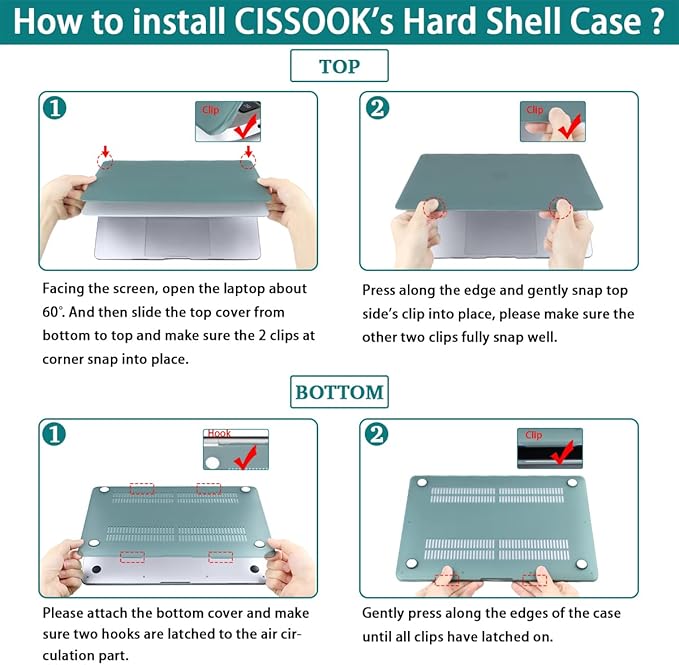 CISSOOK Case Compatible with MacBook Pro 13 inch 2025-2020 Release Model A2338 A2251 A2289, Hard Shell Case Midnight Green Cover with Keyboard Cover for MacBook Pro 13" M1 M2