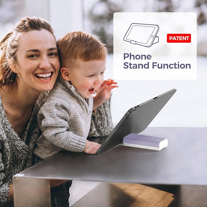 CLICK CLEAN Touchscreen Mist Cleaner, Screen Cleaner, All in One Screen Cleaner Spray with Microfiber and Phone Stand for All Phones, Laptop and Tablet Screens (Purple), W5131