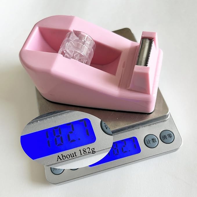 Desktop Tape Dispenser Heavy Duty Desk Accessories Floral Office Tape Dispensers, Weighted Non-Skid Base, Macaron Purple