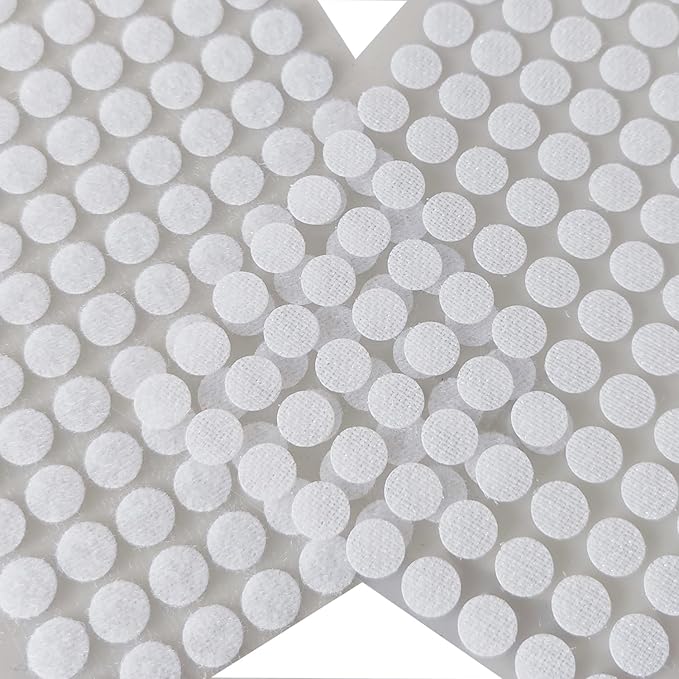 2016Pcs (1008 Pairs) 0.39in/10mm Diameter Hook and Loop Self Adhesive Dots Tapes, White Nylon Sticky Back Dots, Fastener Round Tapes for Home, Office and Classroom