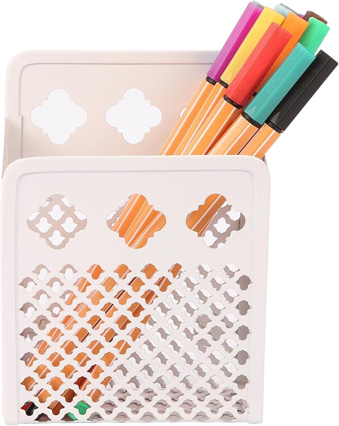 Magnetic Pencil Holder - Magnetic Locker Organizer, 1 Pack Pen Holder Locker Accessories for School and Office (1 Pack White)