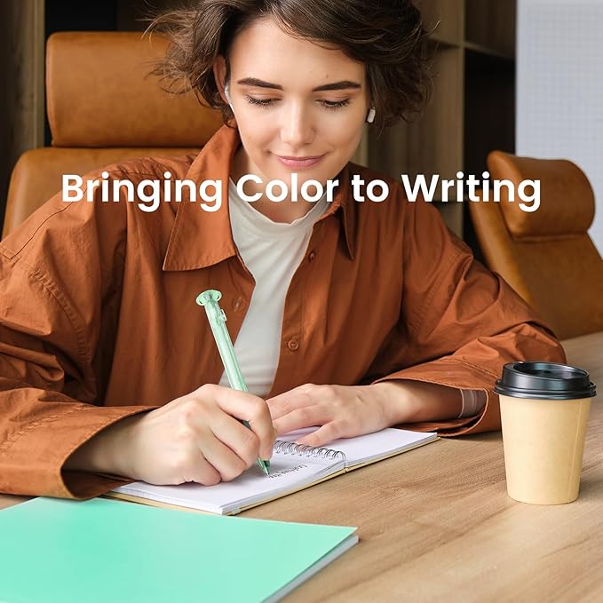 9 Pcs Gel Pens Black Ink, 0.7mm Fine Point, Smooth Writing Cute Blooming Flower Aesthetic Pens, Quick Dry Soft Touch Retractable Pens for Journaling, School Office Supplies Gifts for Women