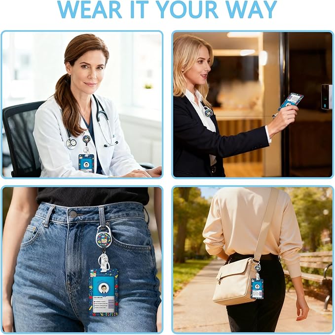 Cute Teacher ID Badge Holder with Breakaway Lanyard, Fashionable Lanyards for ID Badges Women, Cute Owl Badge Reel Retractable, ID Card Holder Keychain Name Badge Clip, Teacher Appreciation Gifts