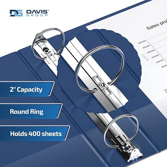 Premium Economy 6-Pack 3-Ring Binders for School or Office, Round-Ring Binders, 2 Inch, Royal Blue
