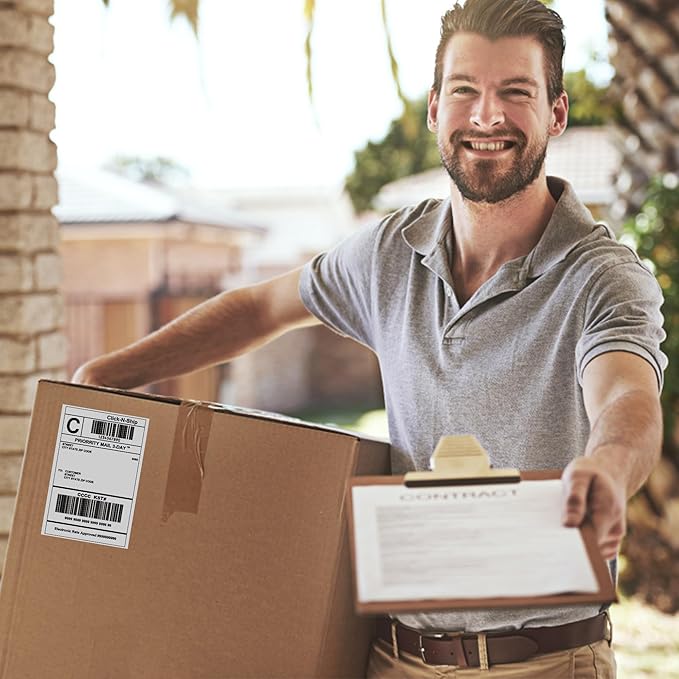 L LIKED 2 Rolls 4" x 6" Thermal Labels with 250 Labels/Roll - Compatible with Zebra & Rollo Printer Blank Direct Thermal Shipping Labels