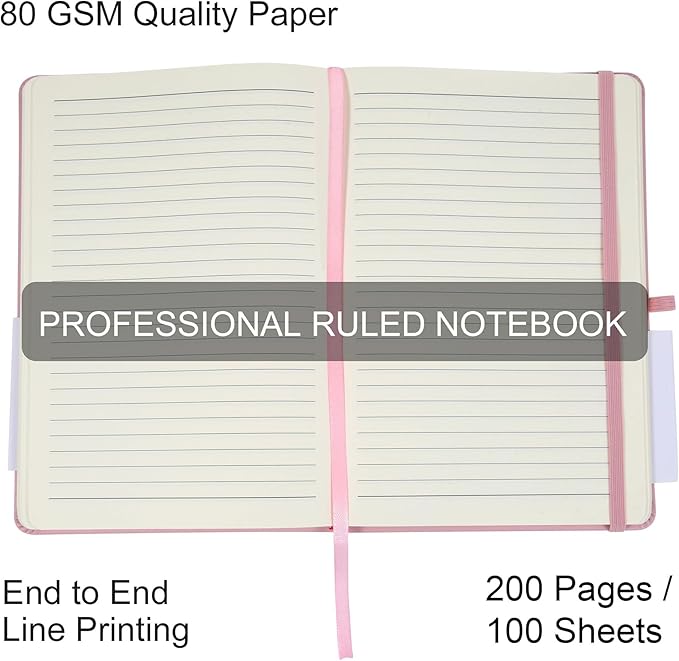 20 Pack Journals for Writing College Ruled Notebooks Journal in Bulk, Hardcover Notebooks (200Pages) for Note Talking, Lined Bullet Journals for Home School Office, 5.7"x8.4", Pink