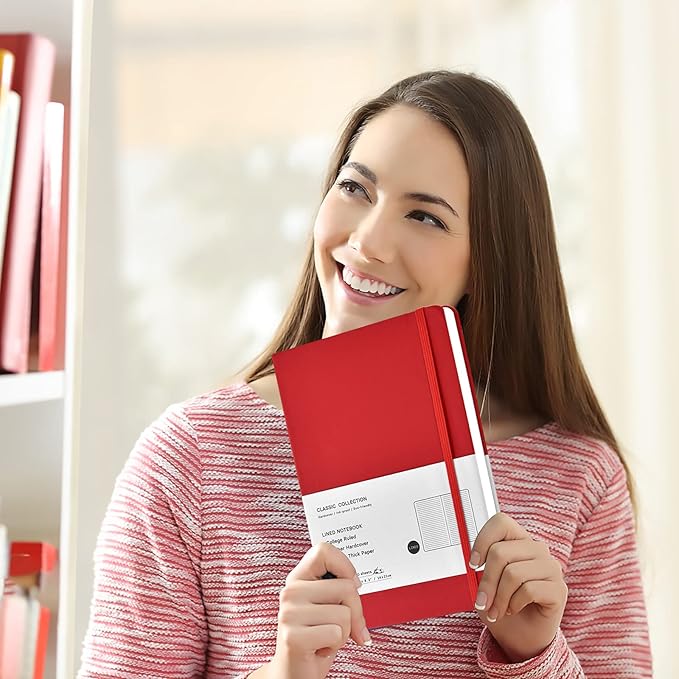 Coopay 24 Pack A5 Journal Notebooks Bulk, 160 Pages, 100GSM Thick Paper, 8.3 x 5.5 inch Hardcover Lined Leather Journals for Writing Office School Business,Bulk Notebook for Work Men Women (Red