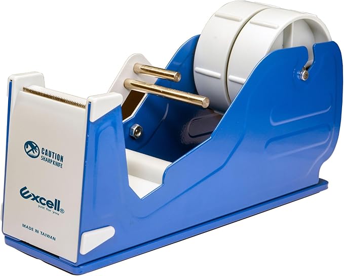Excell Deluxe Twin Wide Metal Multi-Roll Desktop Tape Dispenser with Tiered Metal Separator Bars, EX-2272, 2 inch Wide, 3 inch Core