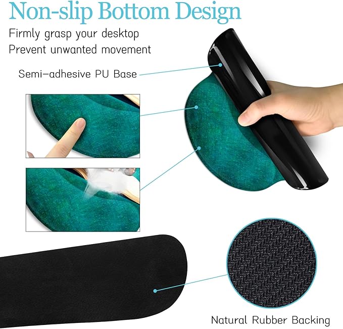 Desk Mat Pad, Large Gaming Mouse Pad with Wrist Rest Wrist Support, Ergonomic Mouse Pad Keyboard Mat Wrist Rest, Cup Coaster, Home Office Desk Accessories Decor Supplies, Cute Elephant