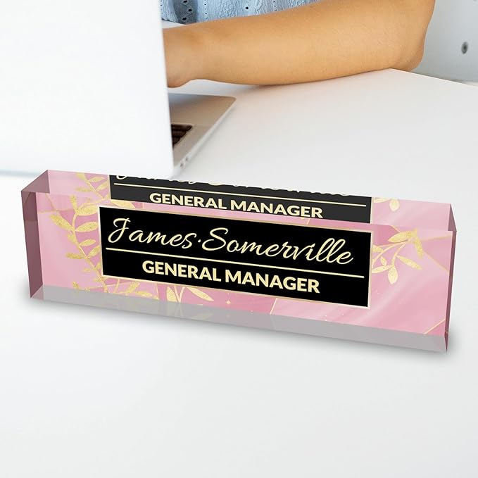 Desk Name Plate Personalized, Custom Name Plate for Desk, Acrylic Desktop Accessories, Office Gift & Decor for Women Men, Teacher Nurse Boss Employee Appreciation Gifts