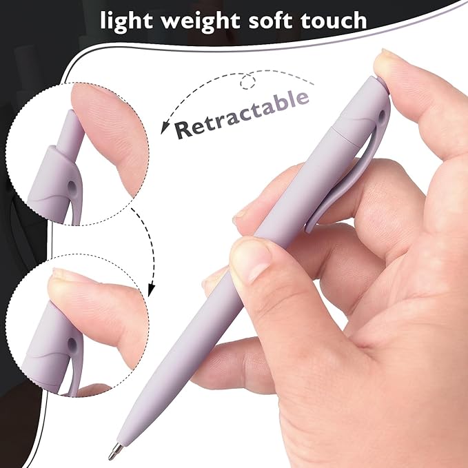 Bribobo 8-Pack Retractable Ballpoint Pens, Smooth Writing, Black Ink, Comfortable Grip, Ideal for Office, School & Everyday Use