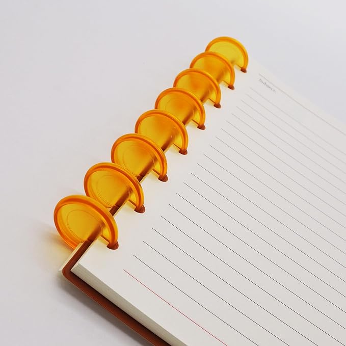 100pcs Discbound Notebook Discs DIY Planner Accessoriesfits for Tul,Levenger,Arc,Happy Planner,Talia(Transparent Orange,1.26 inch/32mm)