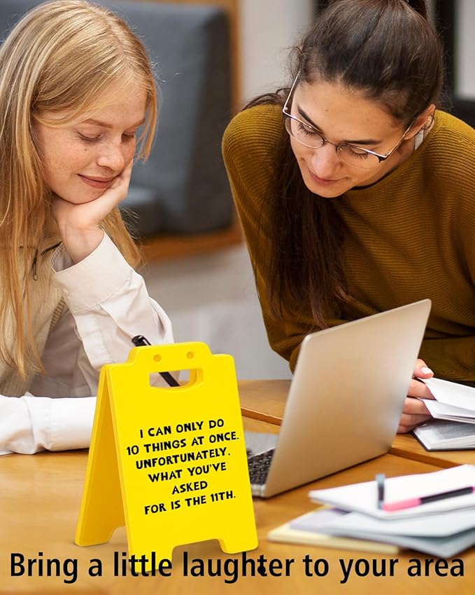 Funny Office Desk Little Signs - Sarcastic Work Gifts for Coworker Teammate, Gag Gifts for Women Men, Fun Office Cubicle Decorations for Work