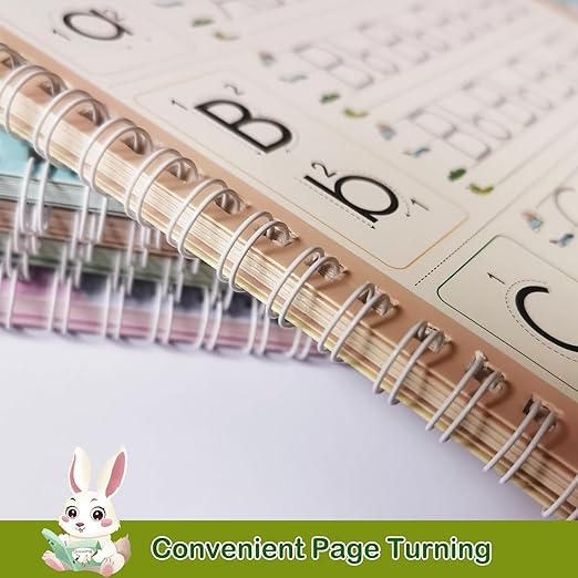 Magic Grooved Practice Copybook 5 Pack with Pens, Groove Reusable Magical Handwriting Workbooks, Tracing Letters Numbers, Math, Kindergarten Sight Words for Kids Ages 3-8 for Preschool(5books+Pens）