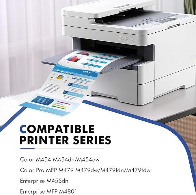 414X Toner Cartridges 4 Pack High Yield MFP M479fdw Compatible Replacment for HP 414X 414A for HP Color Laserjet Pro MFP M479fdw M454dw M479fdn M454dn M479dw Printer Ink (Black Cyan Yellow Magenta)