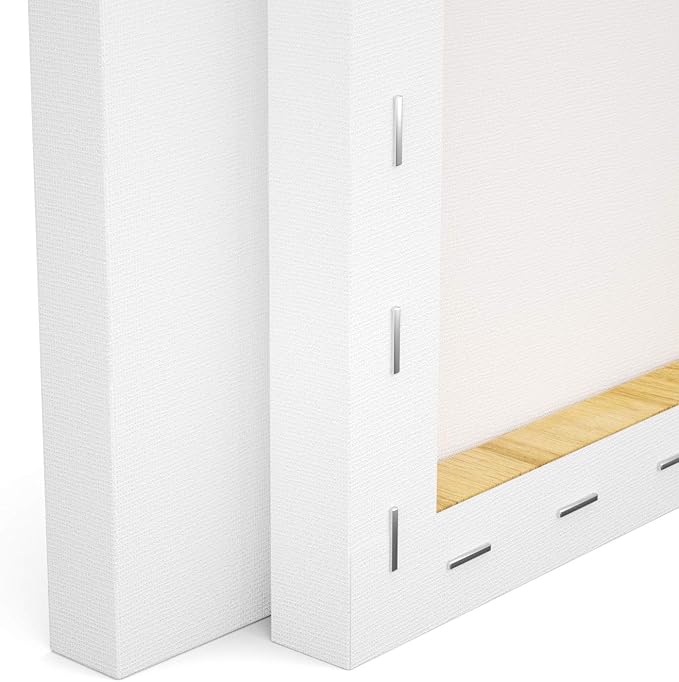 GOTIDEAL Stretched Canvas, 16x20 Inch Set of 5, Primed White - 100% Cotton Artist Canvas Boards for Painting, Acrylic Pouring, Oil Paint Dry & Wet Art Media