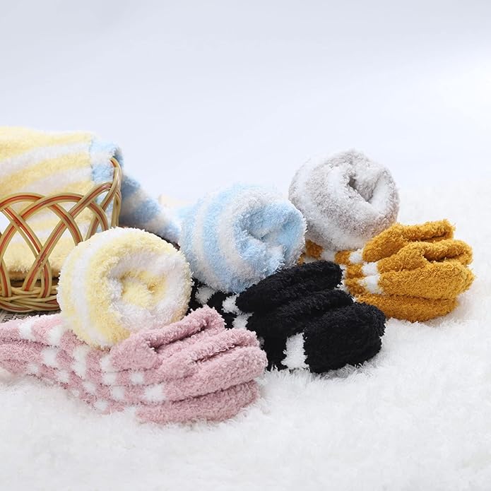 Womens Fuzzy Socks Microfiber Soft Cozy Warm Slipper Sleeping Winter Sock Fluffy Cabin Plush Stocking Stuffers