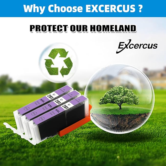 CLI-281 PB Photo Blue Ink Cartridge Replacement for Canon CLI-281XXL 281XXL 281 Ink cartridges Use for Canon PIXMA TS8120 TS8220 TS8320 TS8322 TS9120 Printers(3X CLI-281XXL Photo Blue)