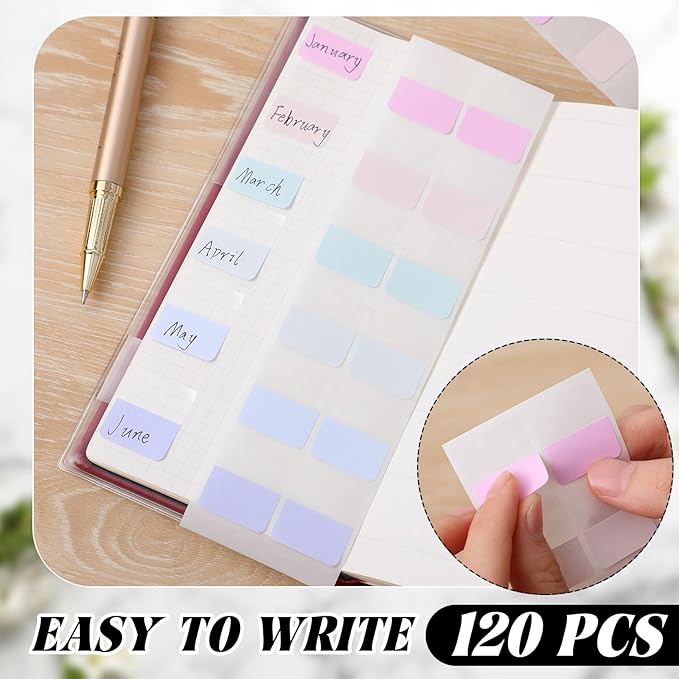 Tinlade 2 Pieces Clear Plastic Cover for Weeks, 8.27 x 7.68 Inches Planner Cover Protector with 120 Color Tabs, Transparent PVC Notebook Strong Plastic Protecting Sleeves for Books (Light Color)