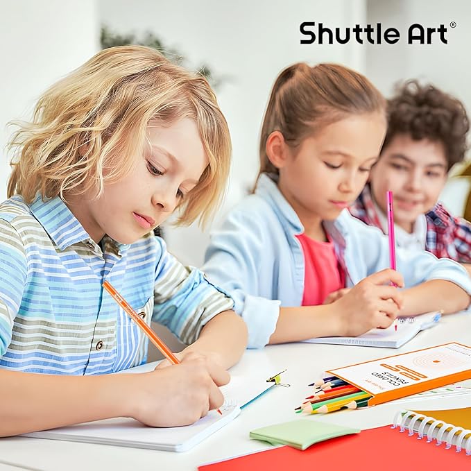 Shuttle Art 504 Colored Pencils Bulk, 12 Vibrant Colors, Pack of 42, Pre-sharpened Coloring Pencils, Wood Colored Pencil for Kids Teachers, Classroom Essentials, Back to School Supplies
