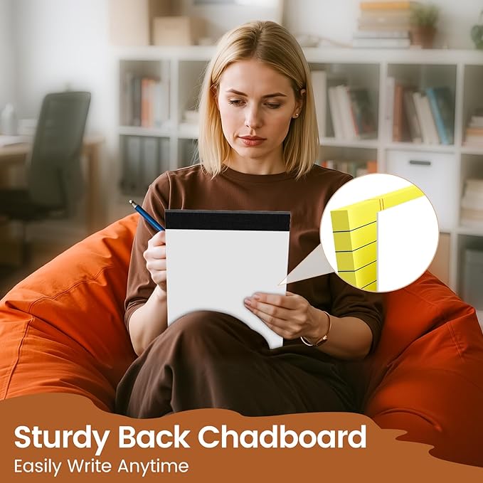 Legal Pads 8.5 X11.75, Narrow Ruled Notepads, 12 Pack, 30 Sheet/Pad, Yellow Legal Pads, Tear Off Notepad, Perforated Writing Pad, Notebook Paper College Ruled, Notepads For Office Home School, Notepad