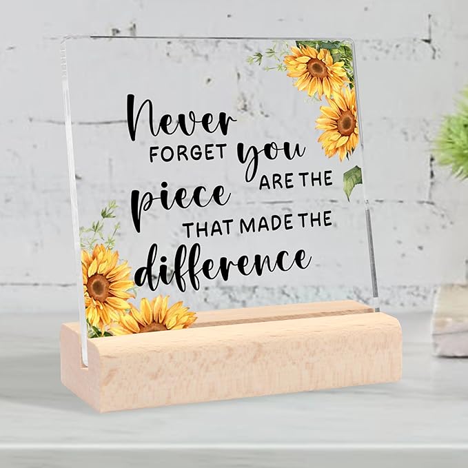 Farewell Gifts for Coworkers, Coworker Leaving Gifts Retirement Gifts for Women Acrylic Desk Decorative Sign, Happy Retirement Going Away Goodbye Farewell Gifts for Coworkers Friends Teachers