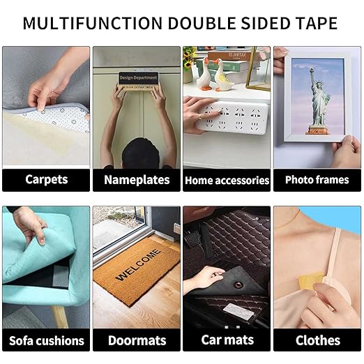 Birllaid Double Sided Fabric Tape Heavy Duty,Double Stick Carpet Tape,Fabric Tape Multifunctional Double Sided 1inch/2inchx33FT10m High Stickness Strong 2 Sided Tape 2 Rolls
