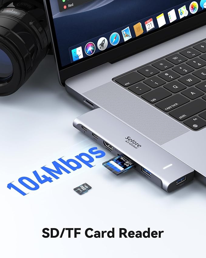 USB C Adapter HDMI Hub for MacBook Pro/Air M1 M2 M3 2024 2023 13" 15" 16",Mac USB Adapter 7-in-2, MacBook Accessories with HDMI,Thunderbolt 3, USB C and 2 A 3.0 Data Ports, SD&microSD Card Reader