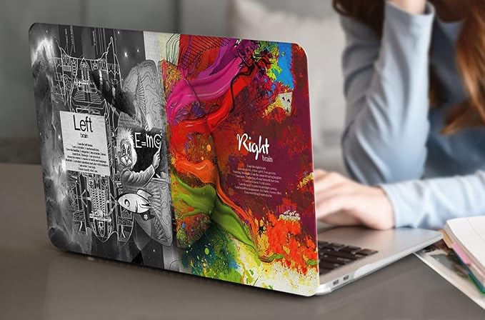 Compatible with MacBook Pro 13 Inch Case M2/M1 2025 2022-2017 A2338 A2289 A2251 A2159 A1989 A1706 A1708 Plastic Hard Shell Case&Keyboard Skin&Mac OS Keyboard Sticker (Einstein's Brain)