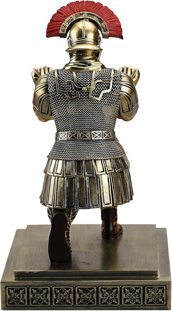 Roman Legion Soldier Knight Pen Holder Pen Stand Desk Organizers and Accessories for Office and Home(Bronze)