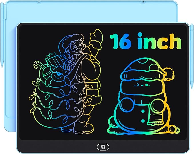 LCD Writing Tablet for Kids - 16 inch Colorful Doodle Board Drawing Pad Christmas Birthday Gifts School Supplies Educational Learning Toys for Boys Girls Age 3-8 (Blue)