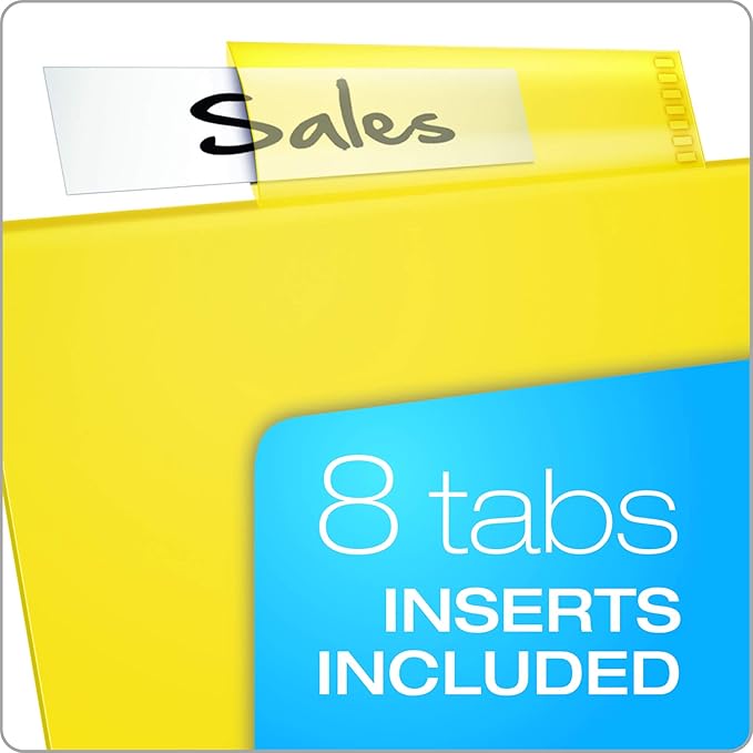 Oxford Expanding Plastic Binder Dividers, Divider for 3 Ring Binder, Flexible Front Expanding Pockets, 8 Tab, Insertable Multicolor Tabs, Letter Size, 3 Sets (89605) (Pack of 8)