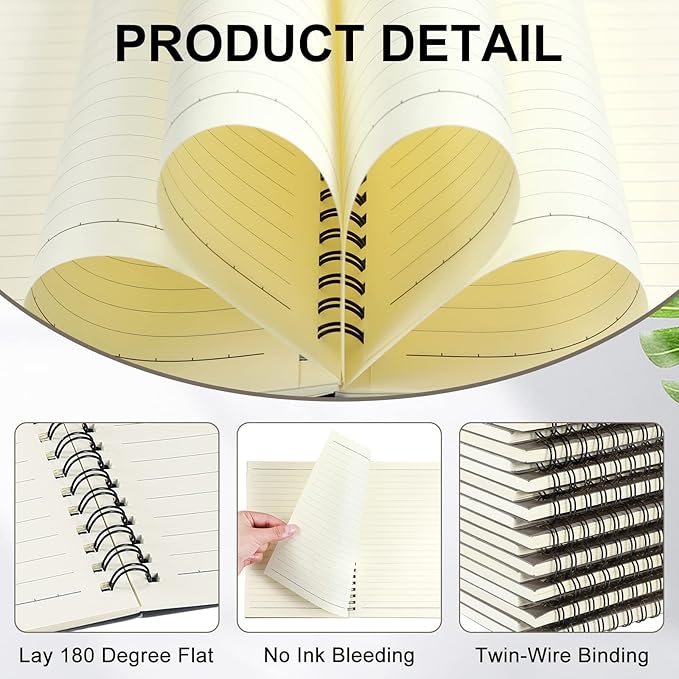 Yahenda 18 Pcs Spiral Notebook Bulk A5 Journal Lined 8.3'' x 5.5'' Writing Composition Paper Small Notepad Subject Notebook for Students Office Business Back to School Supplies (Dark Gray)