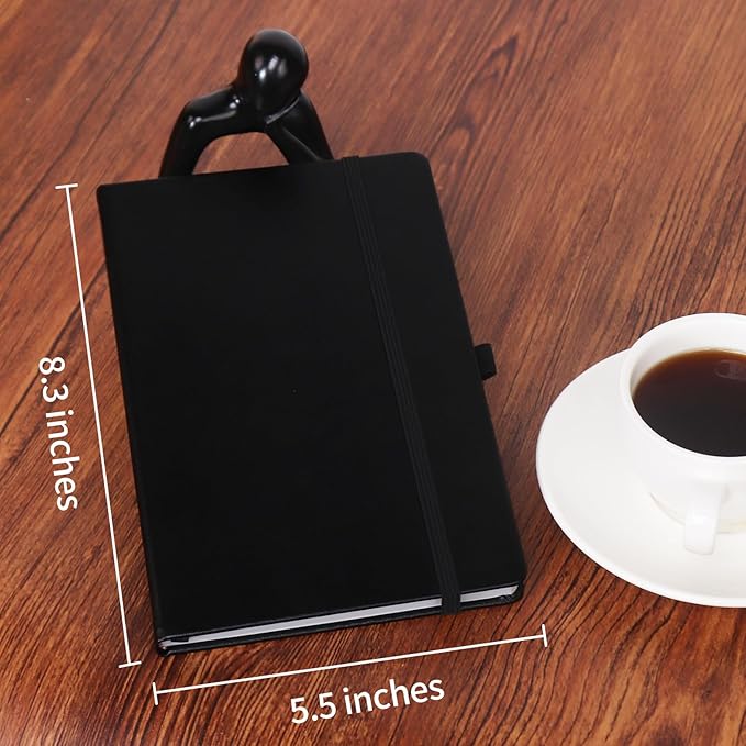 KODAPAGE Black A5 Liend Journal Notebook, 7mm College Ruled Notepad, Journaling for Writing, Work, School, Travel and Note Taking, Hardcover 224 Pages (112 Sheets) 5.5 x 8.3 inches (8 Pack)