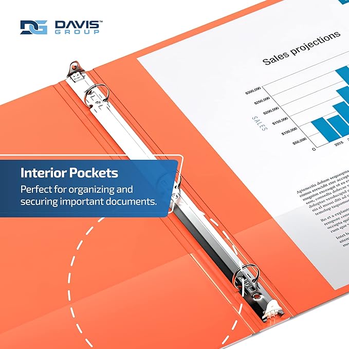 Premium Economy 6-Pack 3-Ring Binders for School or Office, Round-Ring Binders, 1 Inch, Orange
