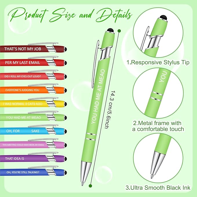 Geyee 24 Pcs Interesting Sticky Notes with Funny Pens Fun Notepads for Adults Coworkers Nurse 3 x 4 Inch to Do List Notepads with Sayings Pen for Lab Week Gifts Teacher Office Supplies