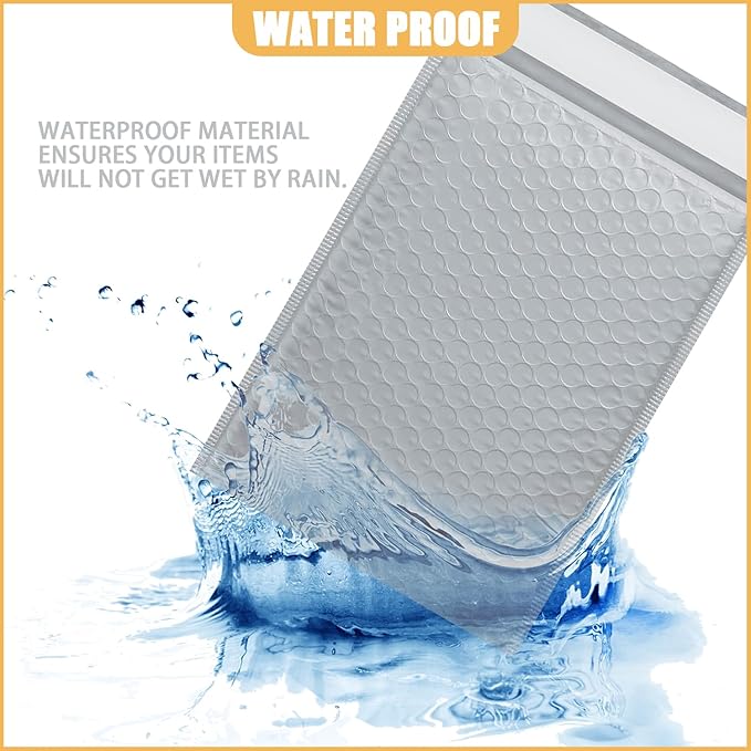 6in x 9in Bubble Mailer, Gray Poly Mailer, Padded Envelope, Shipping Envelope, Waterproof, Self-Sealing, For Small Business, Shipping, Mailing, Boutique Packaging(250PCS)