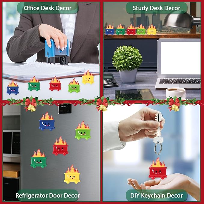 40 Set Resin Dumpster Trash Shape Gift Team Employee Appreciation Gift Emotional Desk Accessories for Staff Teacher Office Coworker Nurse Medical Volunteer Favor (Vivd Color)