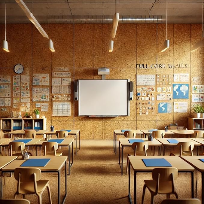 Manton Cork Premium Cork Roll - 4' x 10' x 3/8", 100% Natural Facing Grade Material for Bulletin Boards, Decorative Photo and Message Push Pin Displays - Perfect for Home, School, and Office