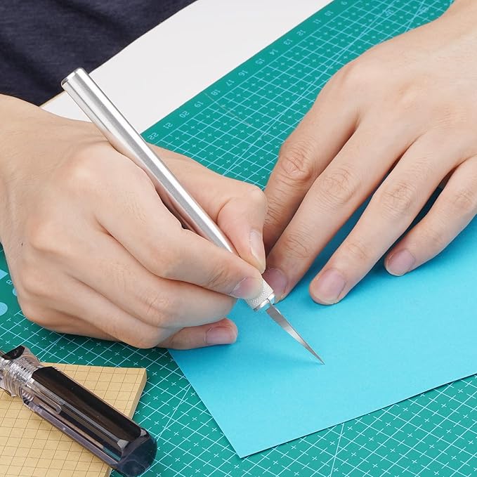 DIYSELF #2 Exacto Knife Blades, Exacto Replacement Blades, Hobby Knife Blade Refills with Storage Case, 150 Pack Art Knives Blade for Craft, Scrapbooking, Cutting (#2)