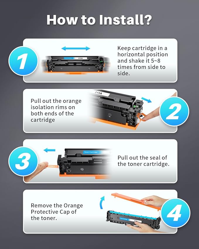 215A Toner Cartridges 4 Pack Replacement for HP 215A W2310A Toner Cartridges hp215a to Work with HP Color Laserjet Pro MFP M183fw M182nw M183fdw M155dw M155nw Printer (Black/Cyan/Magenta/Yellow)