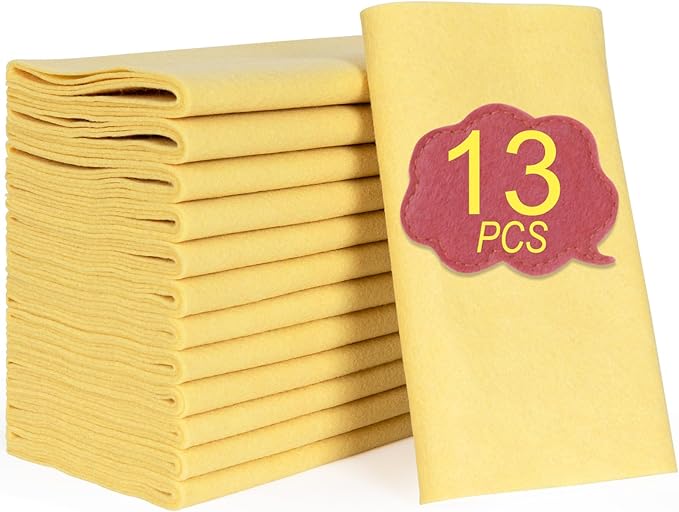 XSEINO 13 Rolls Warm Yellow Felt Fabric,8"x35"(20.5x90cm) 1.4mm Thick Soft Felt Fabric Sheet for Crafts,Warm Yellow Series Colors Soft Nonwoven Fabric,Fit for Decoration, Sewing, DIY Crafts